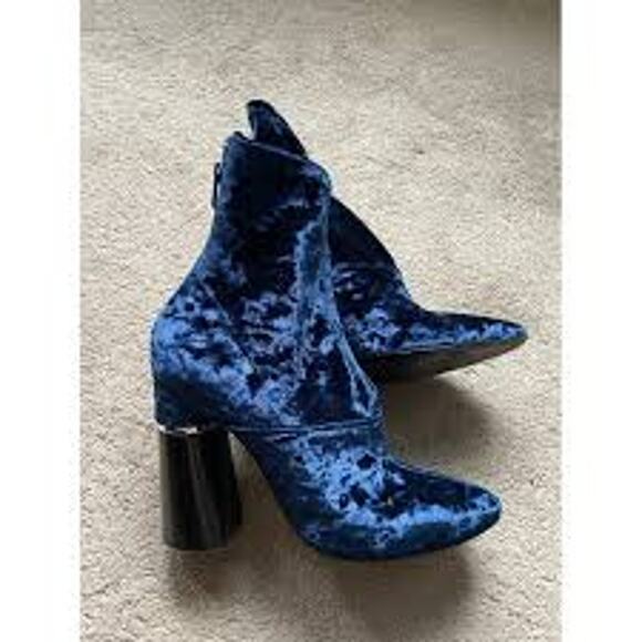 Philip Lim 3.1 Kyoto Boots Blue Velvet Women's Eu 40 US 9 NWT - Picture 3 of 3